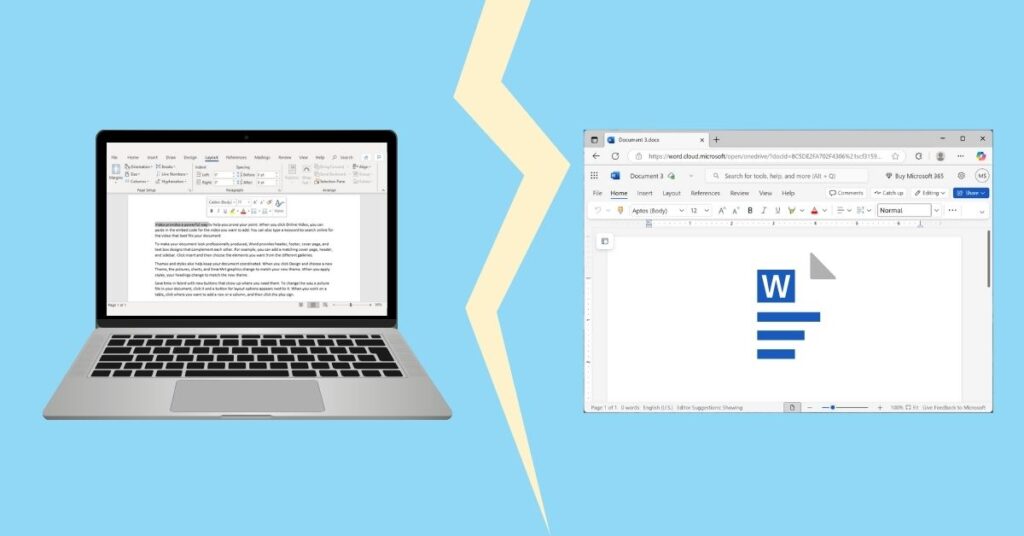 Microsoft Word for the web and desktop